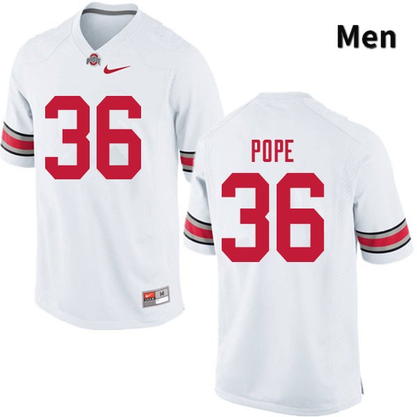 Ohio State Buckeyes K'Vaughan Pope Men's #36 White Authentic Stitched College Football Jersey